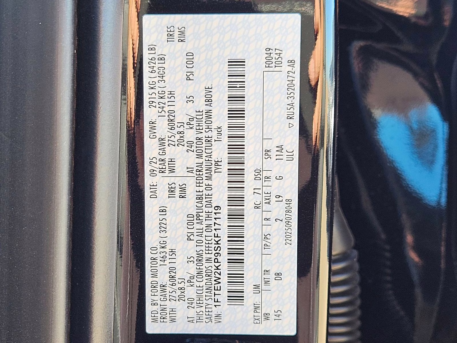 2025 Black Metallic Ford F-150 STX RWD Truck