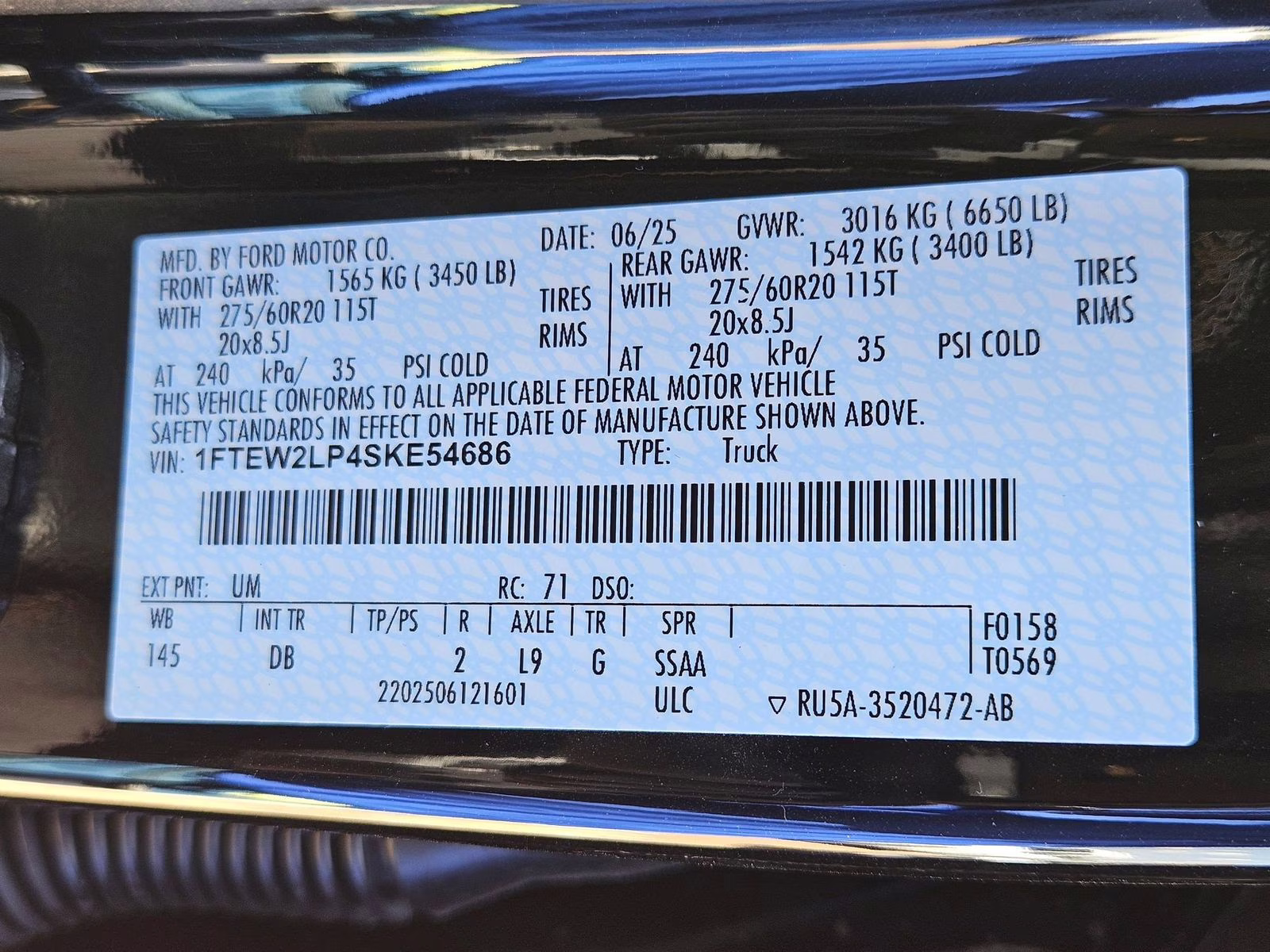 2025 Black Metallic Ford F-150 STX 4X4 Truck