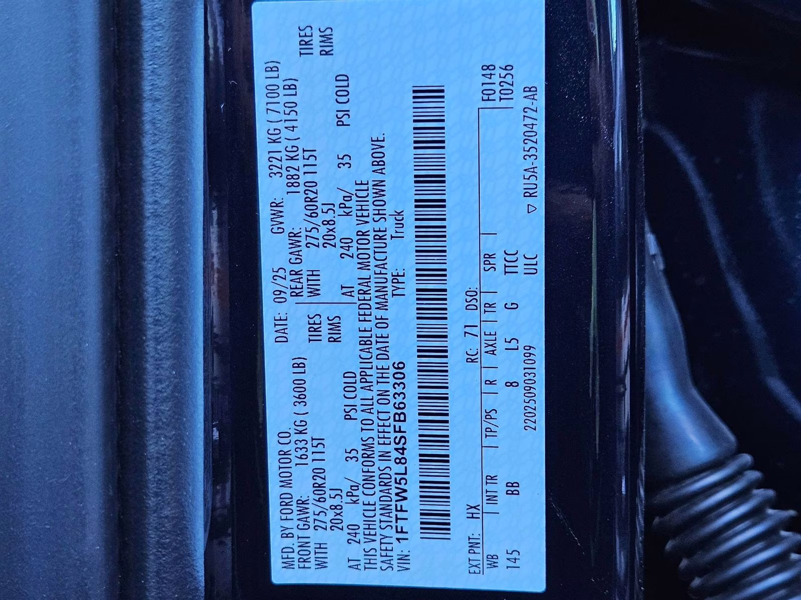 2025 Blue Metallic Ford F-150 Lariat 4X4 Truck