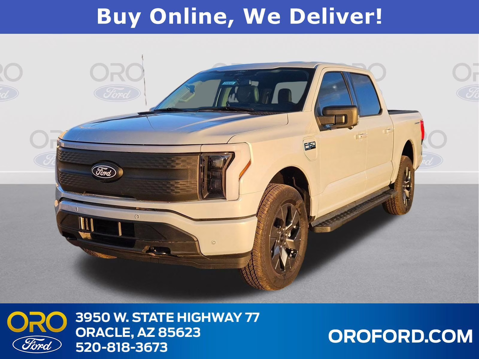 2025 White Metallic Ford F-150 Lightning Flash AWD Truck