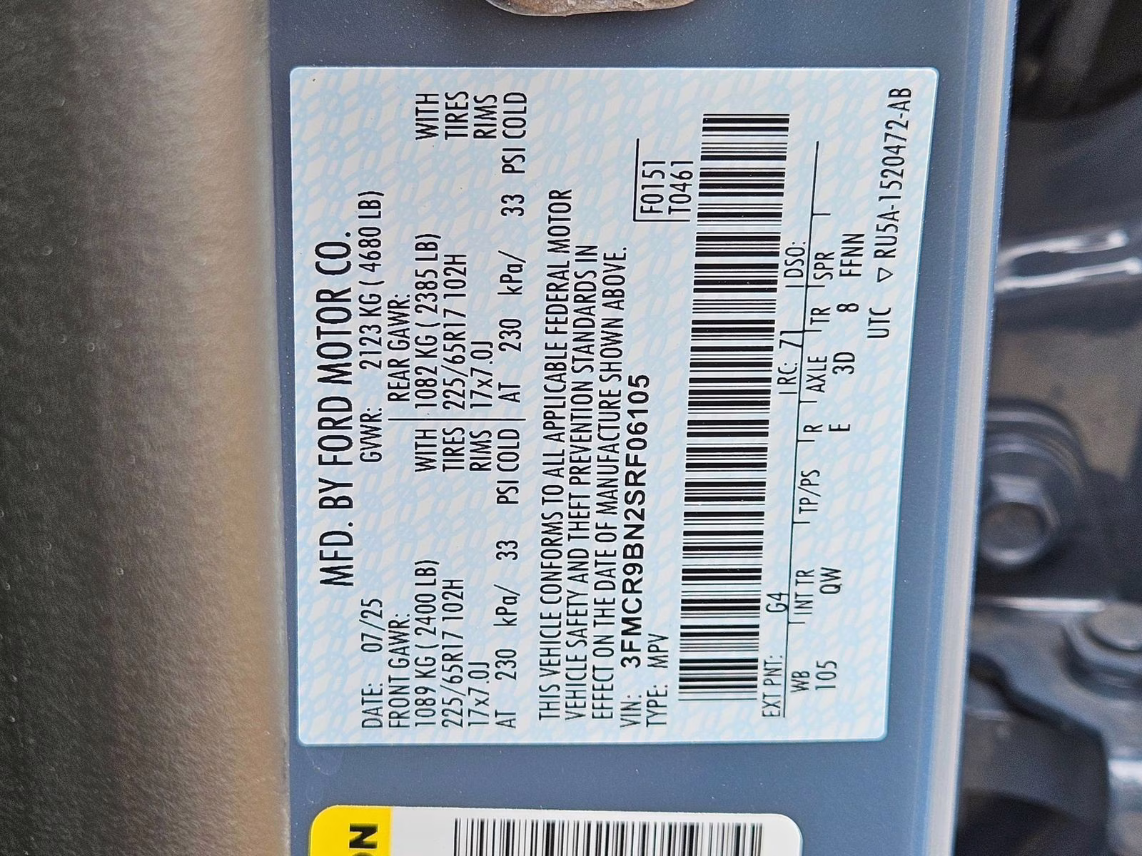 2025 Azure Gray Metallic Ford Bronco Sport Big Bend 4X4 SUV