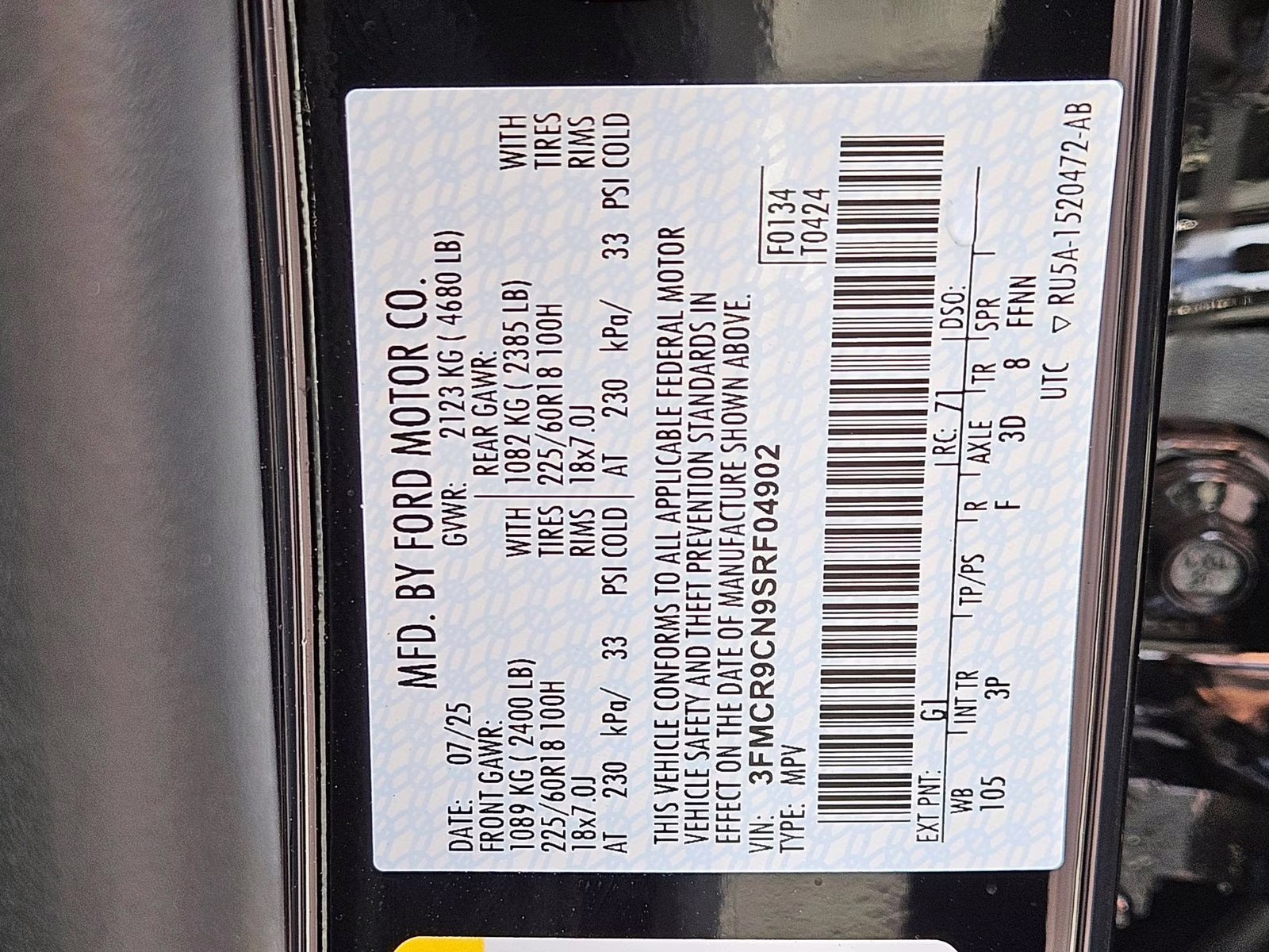 2025 Shadow Black Ford Bronco Sport Outer Banks 4X4 SUV