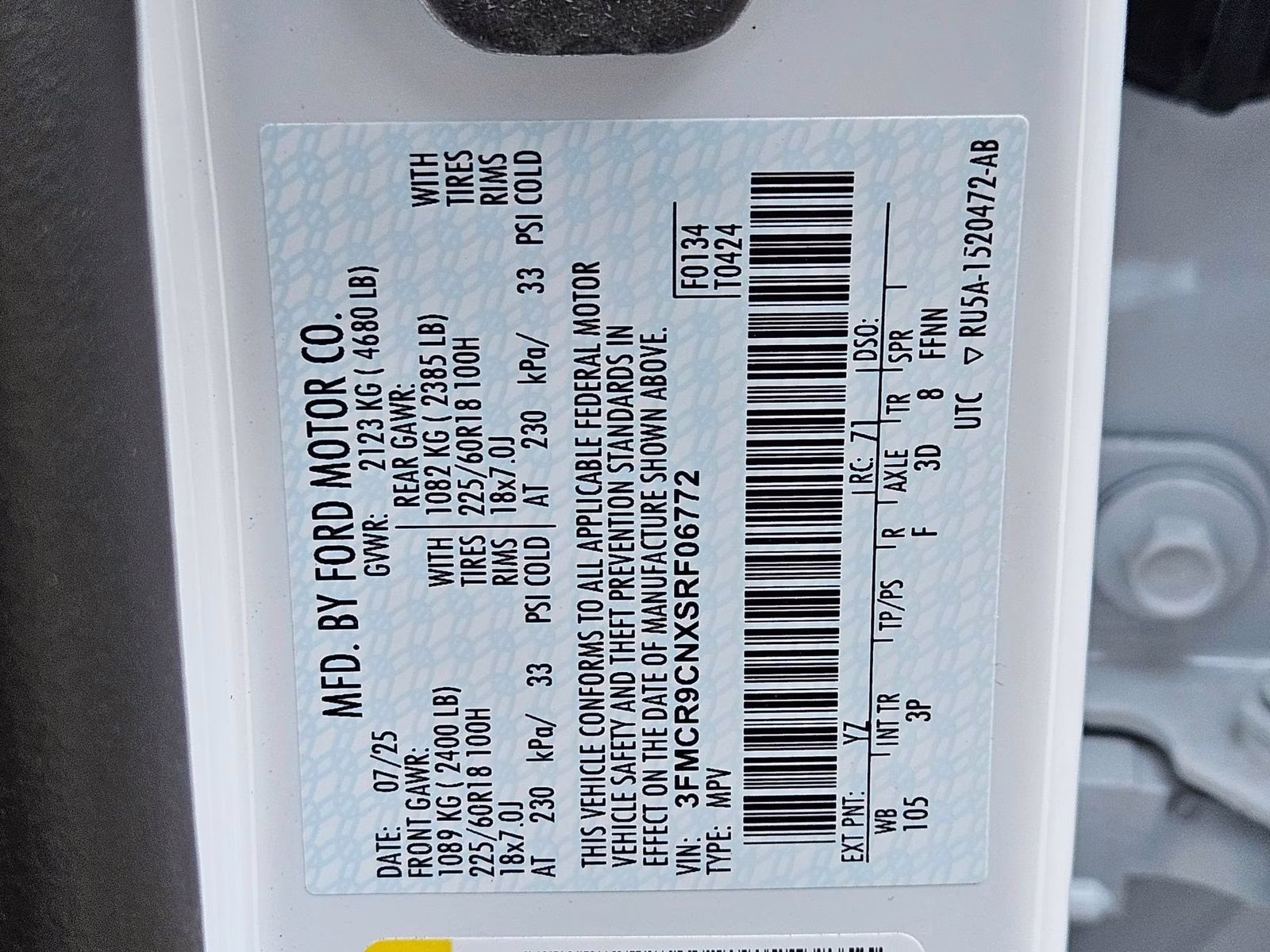 2025 Oxford White Ford Bronco Sport Outer Banks 4X4 SUV