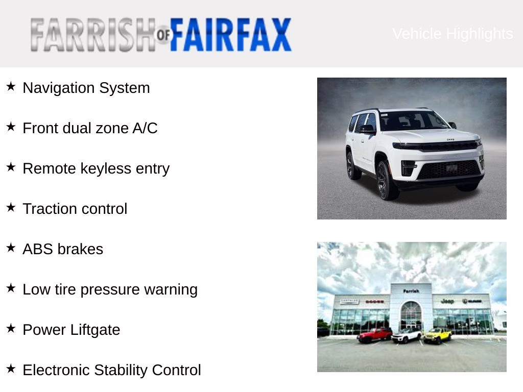 2026 Bright White Clearcoat Jeep Grand Wagoneer Limited Altitude 4X4 SUV