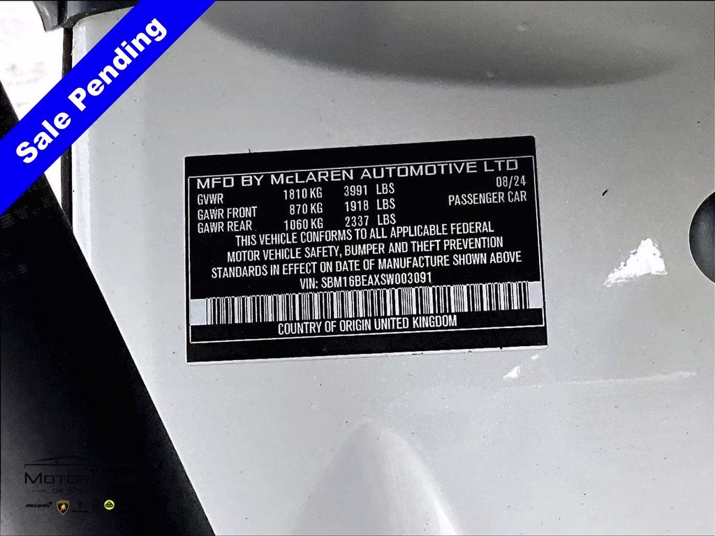 2025 White McLaren Artura Carbon Fiber Exterior Pack RWD Convertible