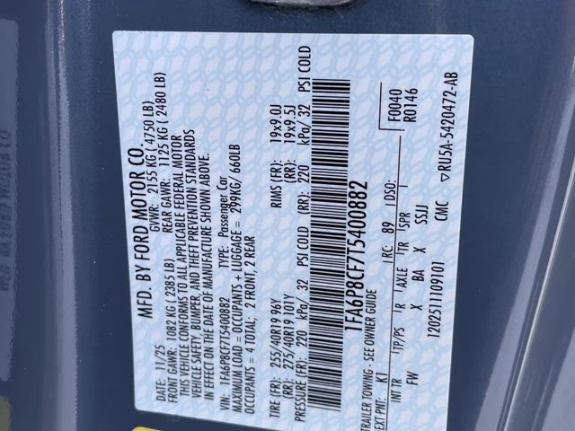 2026 Vapor Blue Metallic Ford Mustang GT Premium RWD Coupe