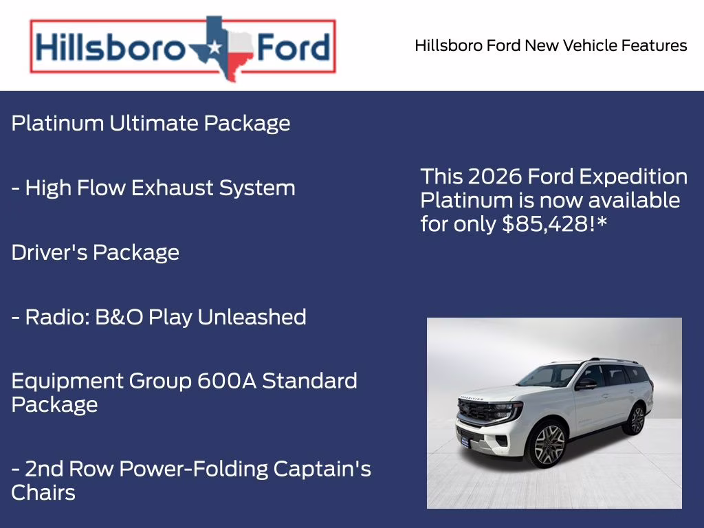 2026 Star White Metallic Tri-Coat Ford Expedition Platinum 4X4 SUV