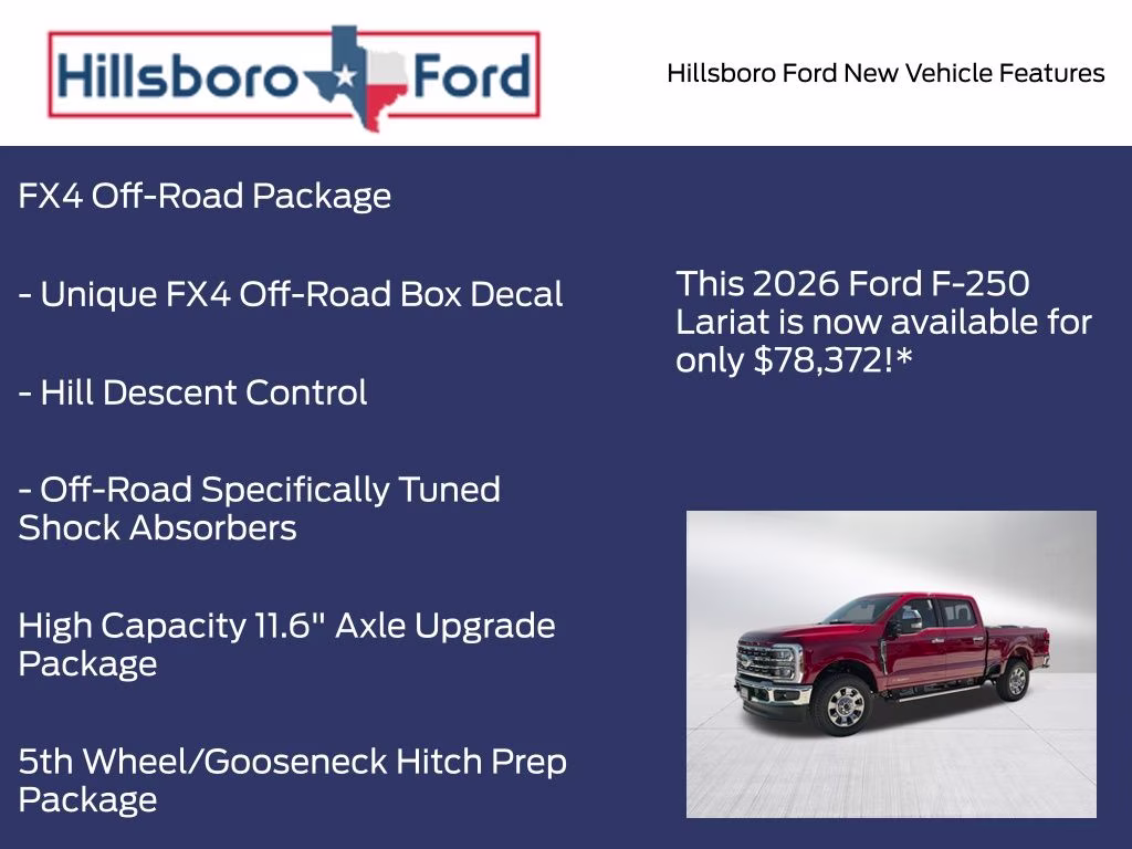 2026 Ruby Red Metallic Tinted Clearcoat Ford Super Duty F-250 SRW Lariat 4X4 Truck
