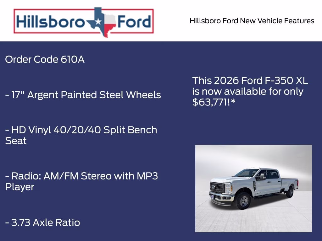 2026 Oxford White Ford Super Duty F-350 SRW XL 4X4 Truck