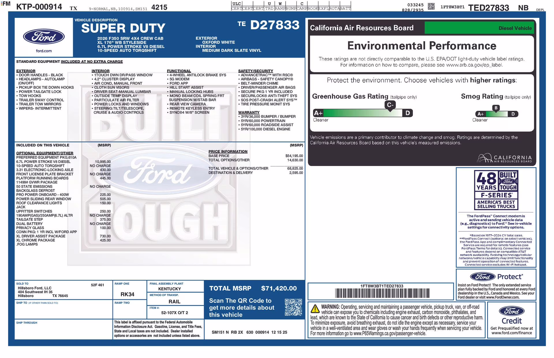 2026 Oxford White Ford Super Duty F-350 SRW XL 4X4 Truck
