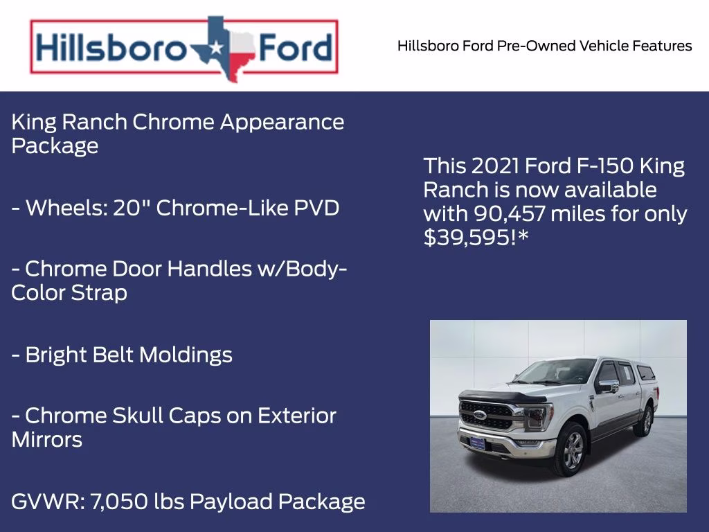 2021 Star White Metallic Tri-Coat Ford F-150 King Ranch 4X4 Truck
