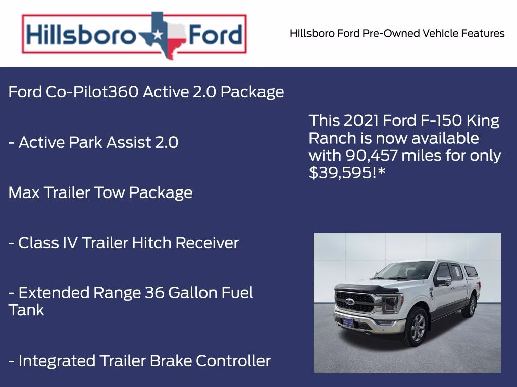 2021 Star White Metallic Tri-Coat Ford F-150 King Ranch 4X4 Truck