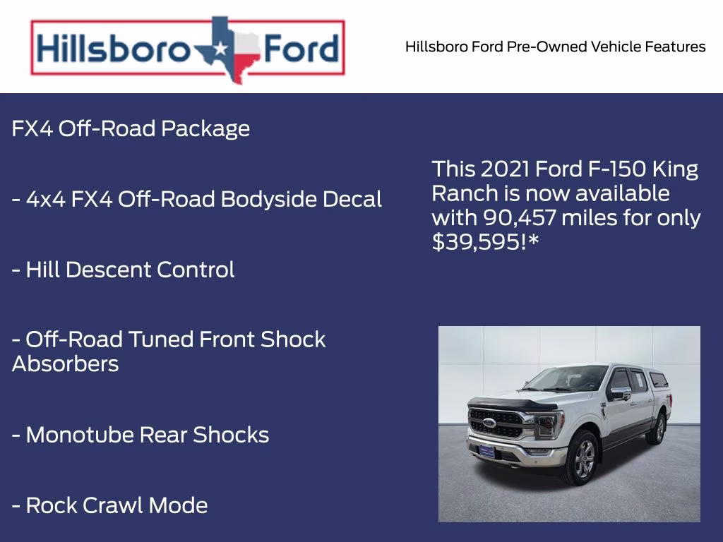 2021 Star White Metallic Tri-Coat Ford F-150 King Ranch 4X4 Truck