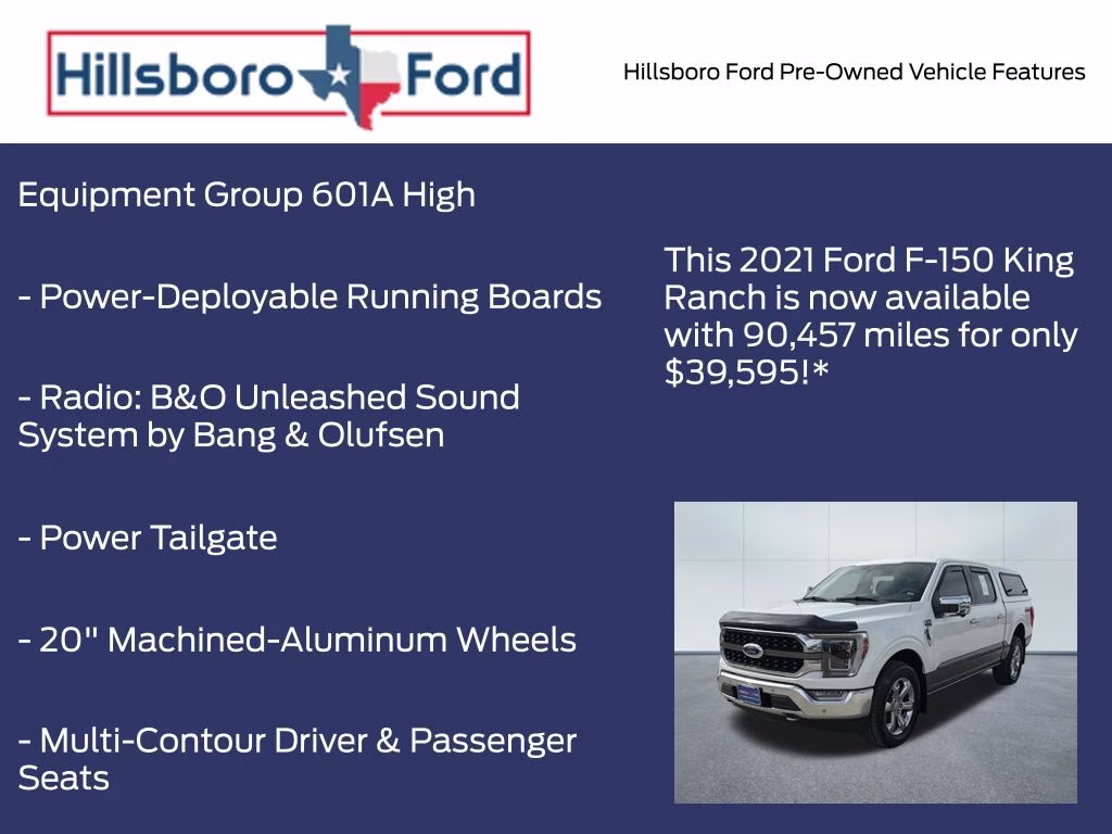 2021 Star White Metallic Tri-Coat Ford F-150 King Ranch 4X4 Truck