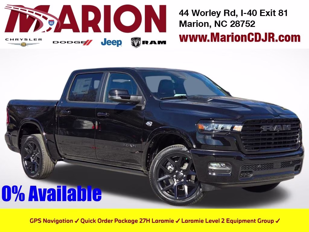 2026 Diamond Black Crystal Pearlcoat Ram 1500 Laramie 4X4 Truck