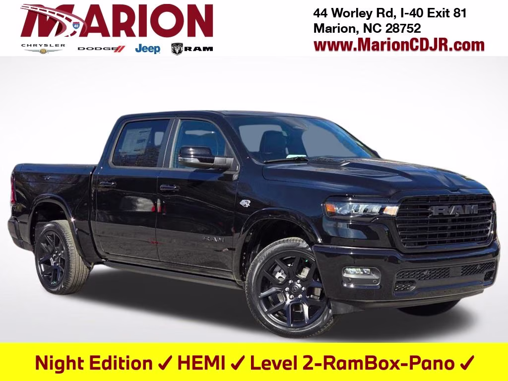 2026 Diamond Black Crystal Pearlcoat Ram 1500 Laramie 4X4 Truck