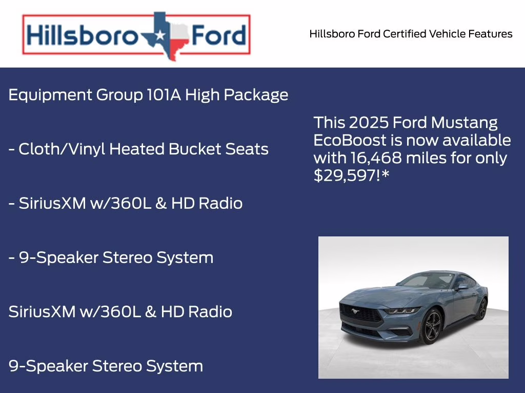 2025 Vapor Blue Metallic Ford Mustang EcoBoost RWD Coupe
