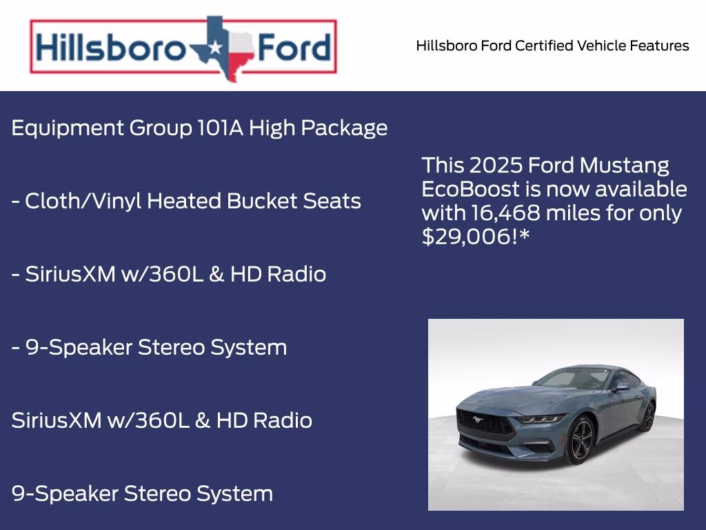 2025 Vapor Blue Metallic Ford Mustang EcoBoost RWD Coupe