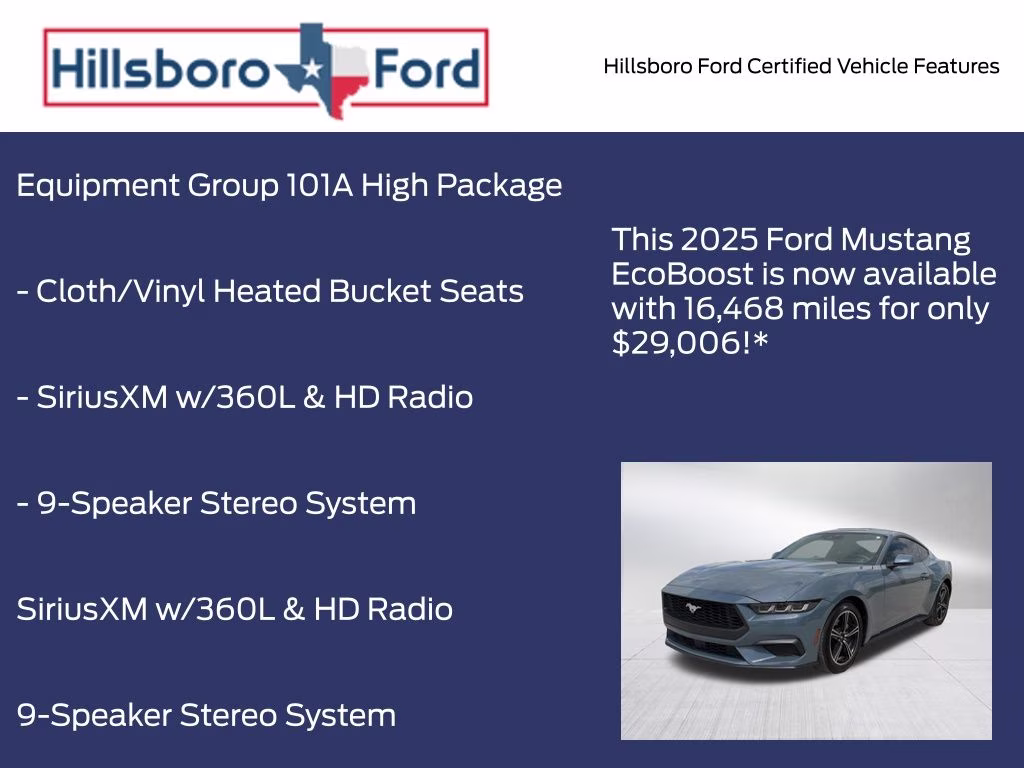 2025 Vapor Blue Metallic Ford Mustang EcoBoost RWD Coupe