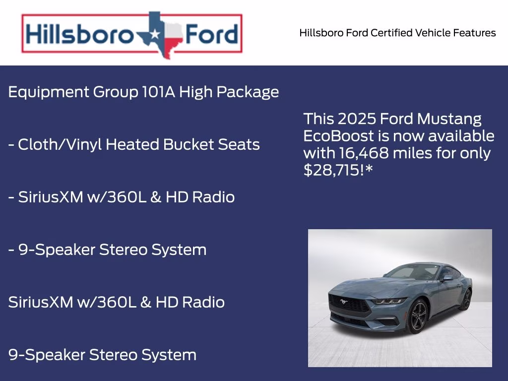 2025 Vapor Blue Metallic Ford Mustang EcoBoost RWD Coupe