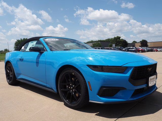 2025 Grabber Blue Metallic Ford Mustang EcoBoost Premium RWD Convertible