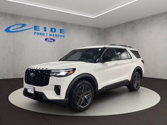 2026 Star White Metallic Tri-Coat Ford Explorer ST-Line 4X4 SUV