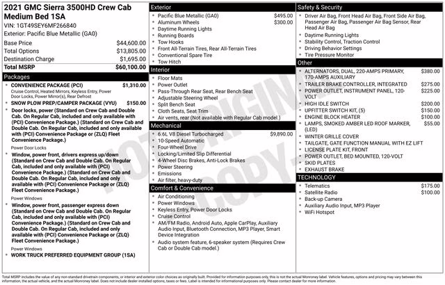 2021 Pacific Blue Metallic GMC Sierra 3500HD Base 4X4 Truck