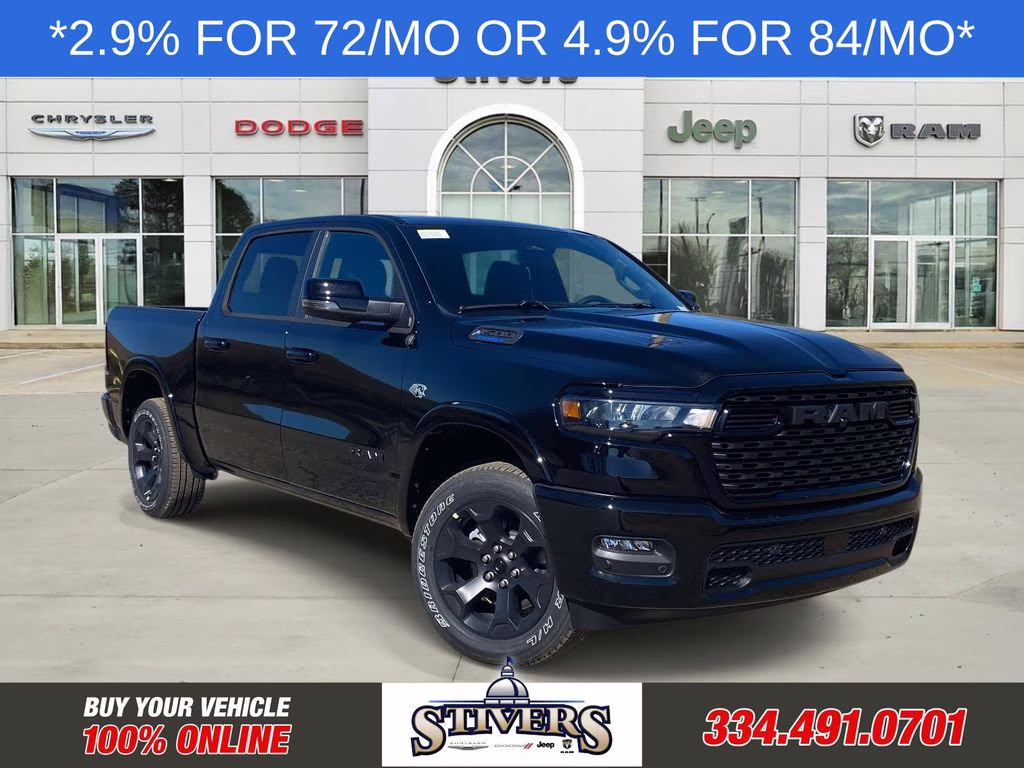 2026 Diamond Black Crystal Pearlcoat Ram 1500 Big Horn/Lone Star 4X4 Truck