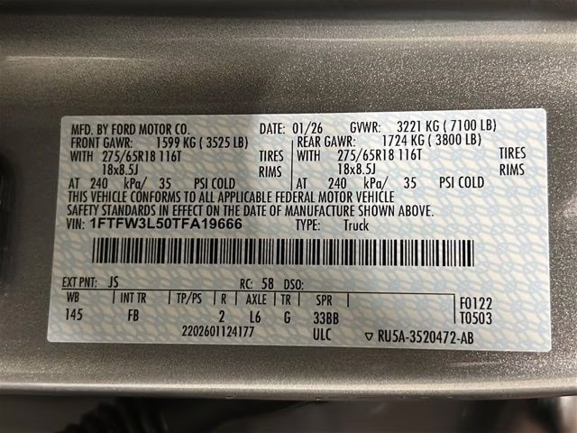 2026 Iconic Silver Metallic Ford F-150 XLT Black Appearance 4X4 Truck