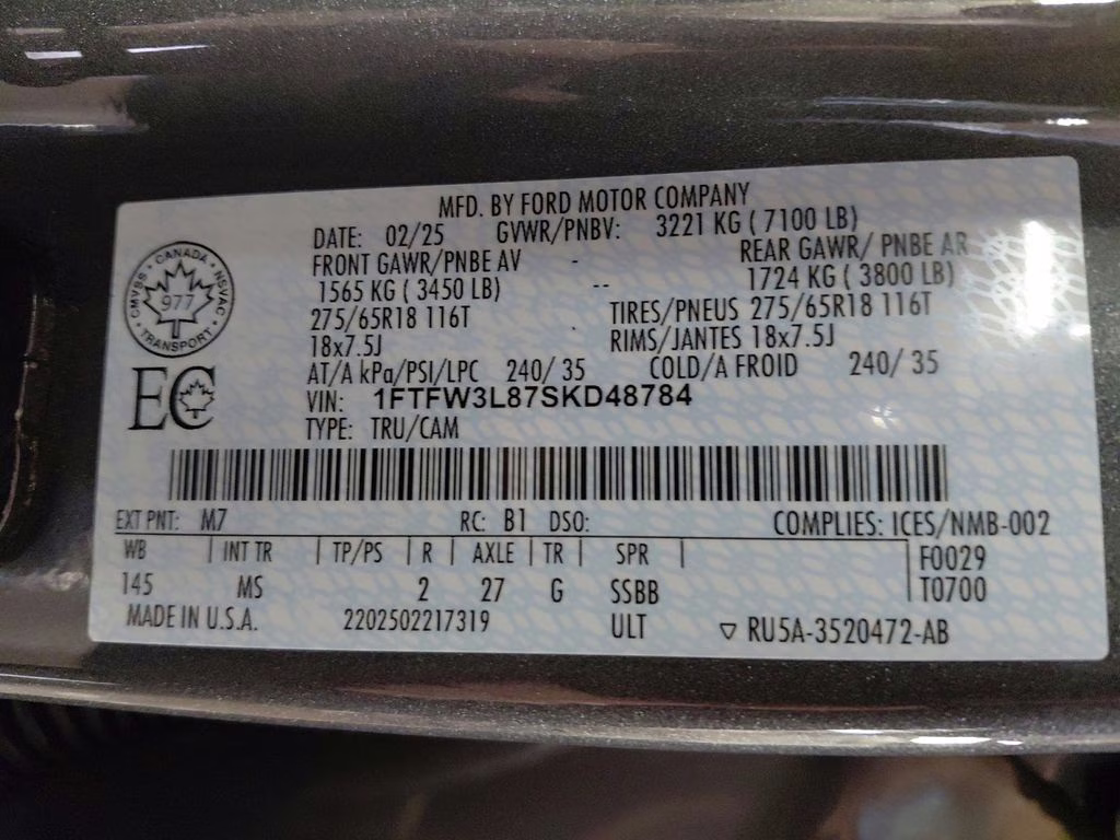 2025 Carbonized Gray Metallic Ford F-150 XLT 4X4 Truck