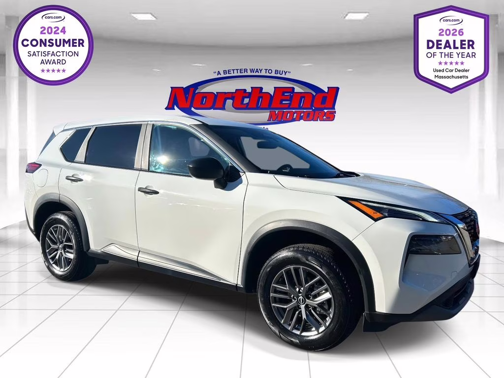 2023 Glacier White Nissan Rogue S AWD SUV