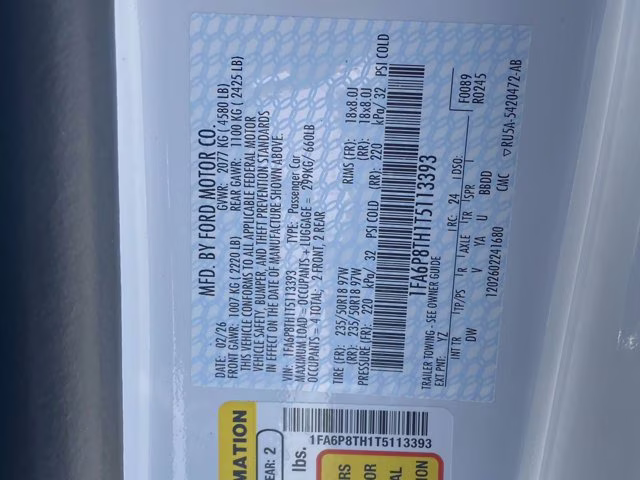 2026 Oxford White Ford Mustang EcoBoost RWD Coupe