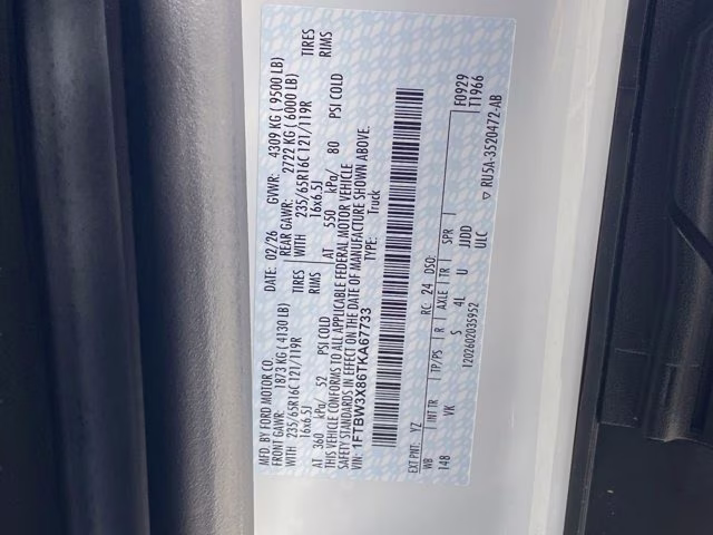 2026 Oxford White Ford Transit Cargo Van Base RWD Van