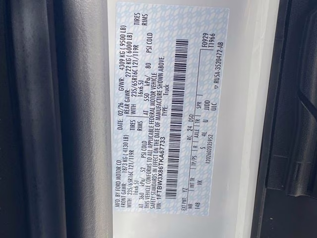 2026 Oxford White Ford Transit Cargo Van RWD Van