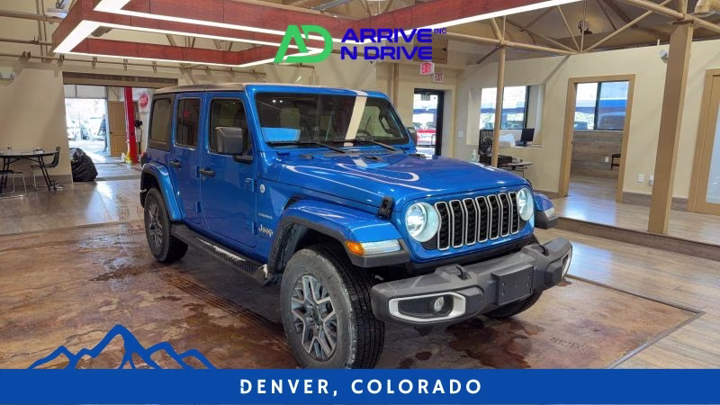 2024 Blue Jeep Wrangler 4 Door Sahara Sport Utility 4D 4X4