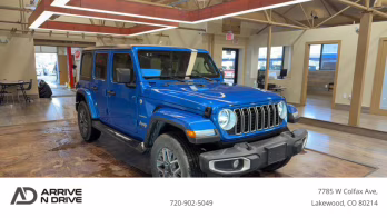 2024 Blue Jeep Wrangler 4 Door Sahara Sport Utility 4D 4X4