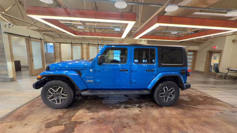 2024 Blue Jeep Wrangler 4 Door Sahara Sport Utility 4D 4X4