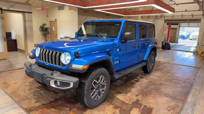 2024 Blue Jeep Wrangler 4 Door Sahara Sport Utility 4D 4X4