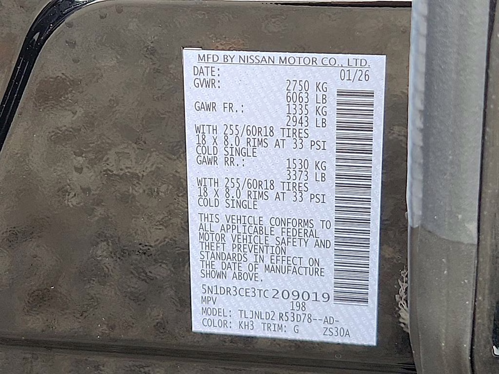 2026 Super Black Nissan Pathfinder SL 4X4 SUV