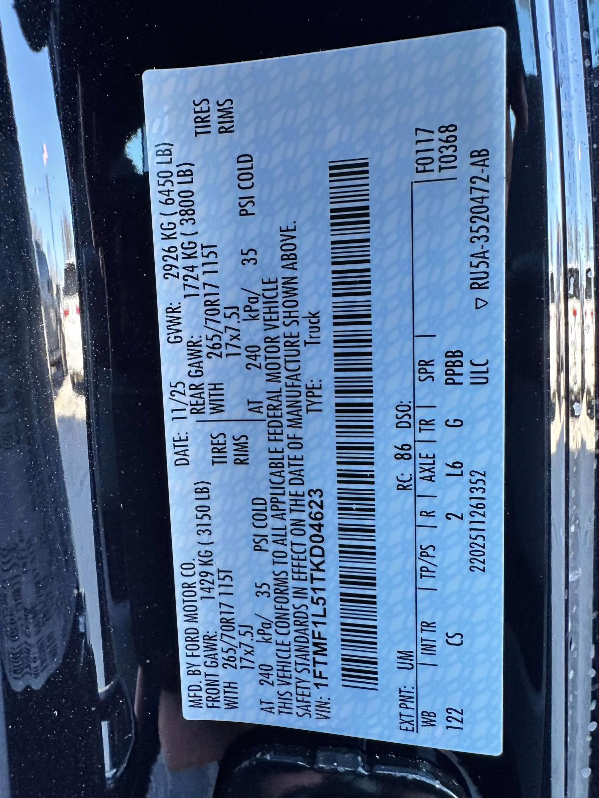 2026 Black Ford F-150 XL 4X4 Truck