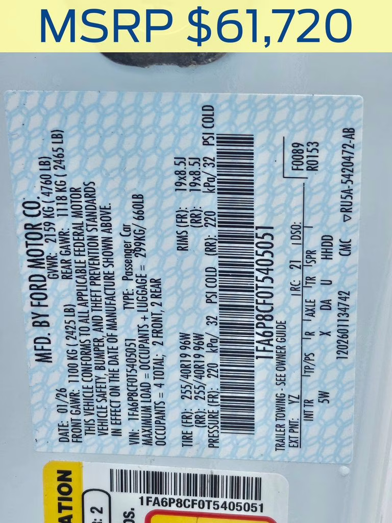 2026 Oxford White Ford Mustang GT RWD Coupe