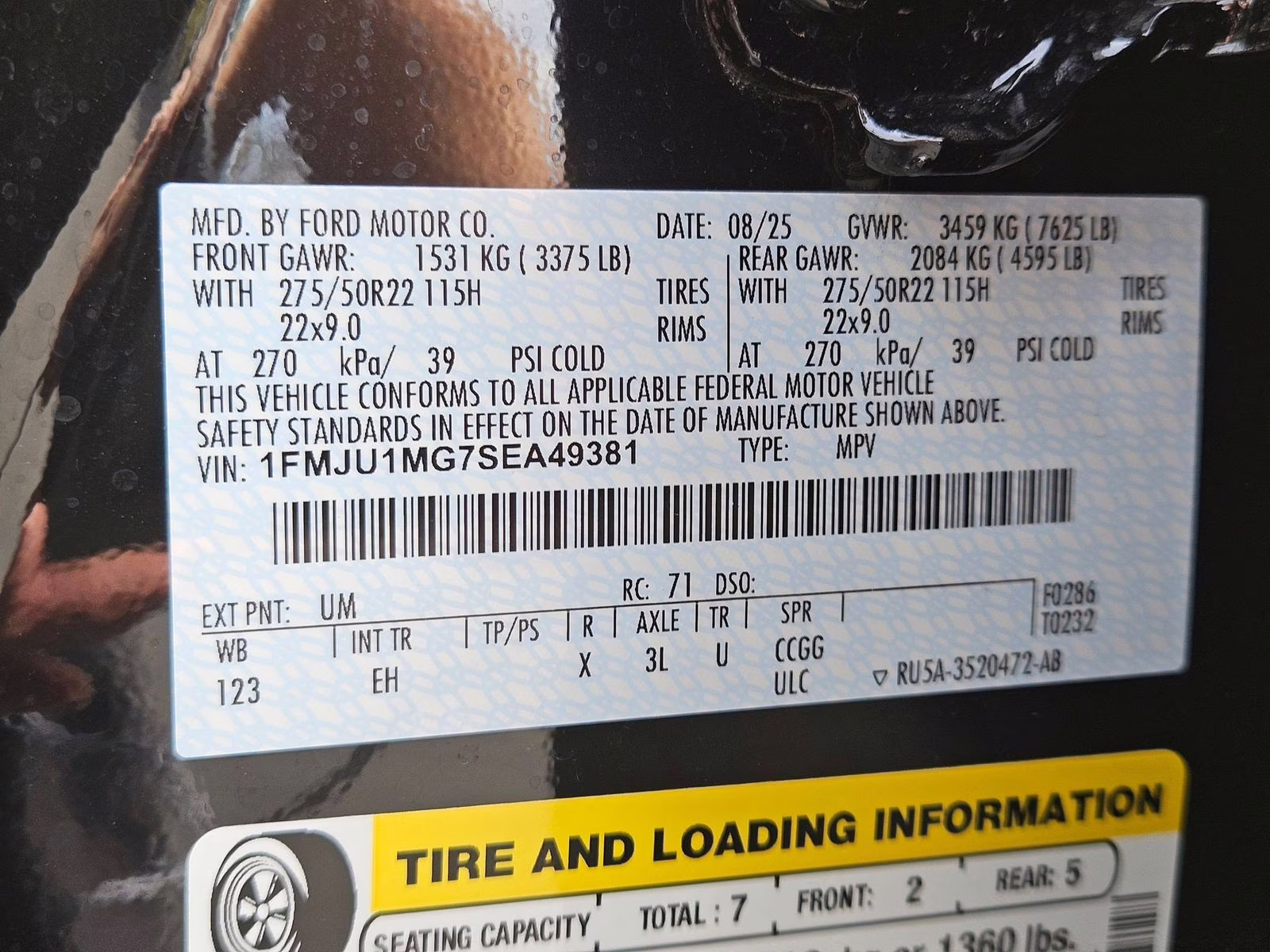 2025 Black Metallic Ford Expedition Platinum 4X4 SUV