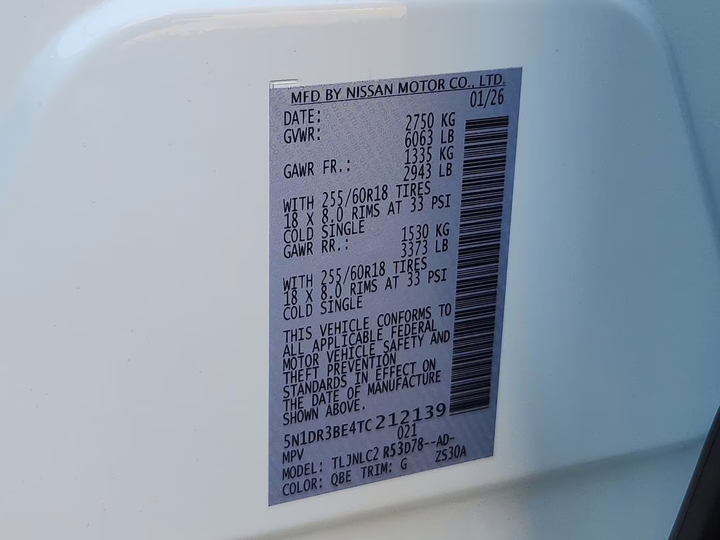 2026 Everest White Pearl Tricoat Nissan Pathfinder SV 4X4 SUV