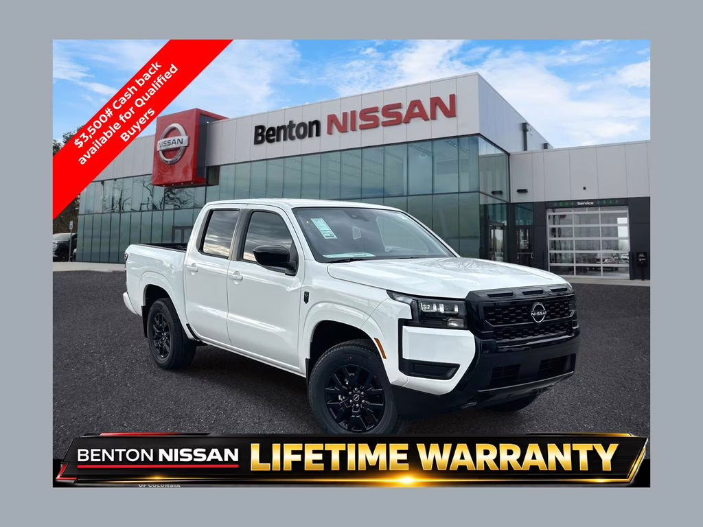 2026 Glacier White Nissan Frontier SV 4X4 Truck