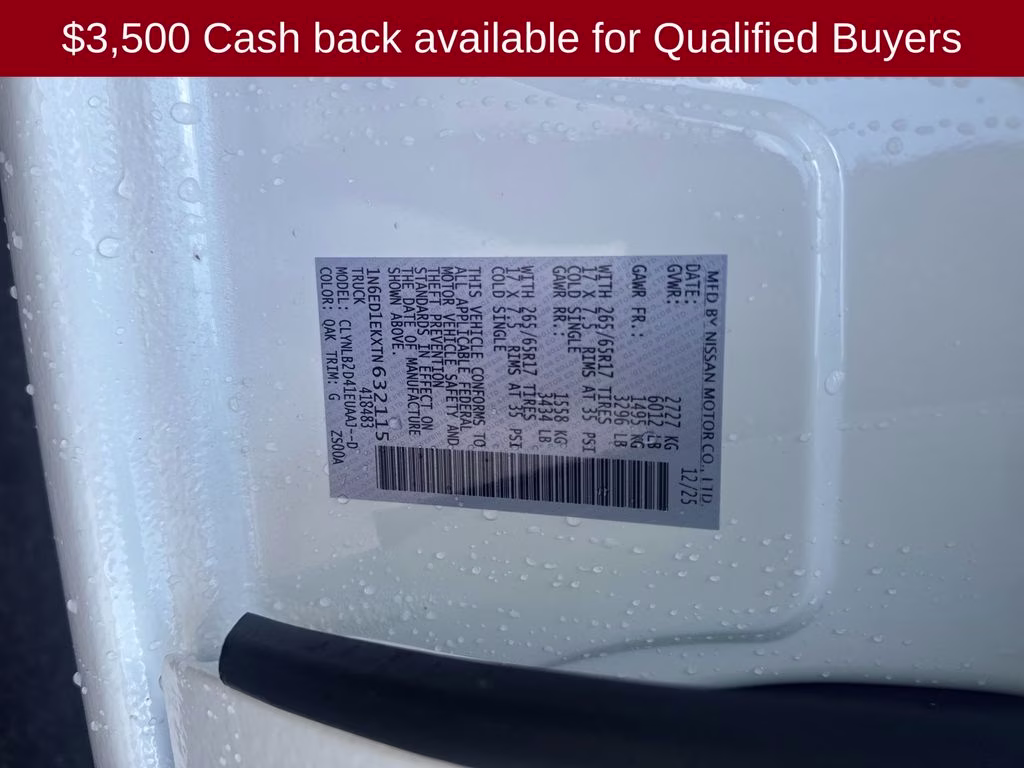 2026 Glacier White Nissan Frontier SV 4X4 Truck