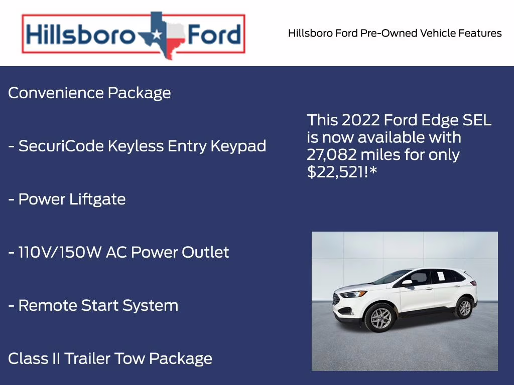 2022 Oxford White Ford Edge SEL AWD SUV