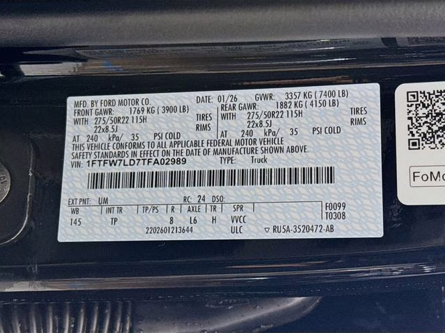 2026 Agate Black Metallic Ford F-150 Platinum 4X4 Truck