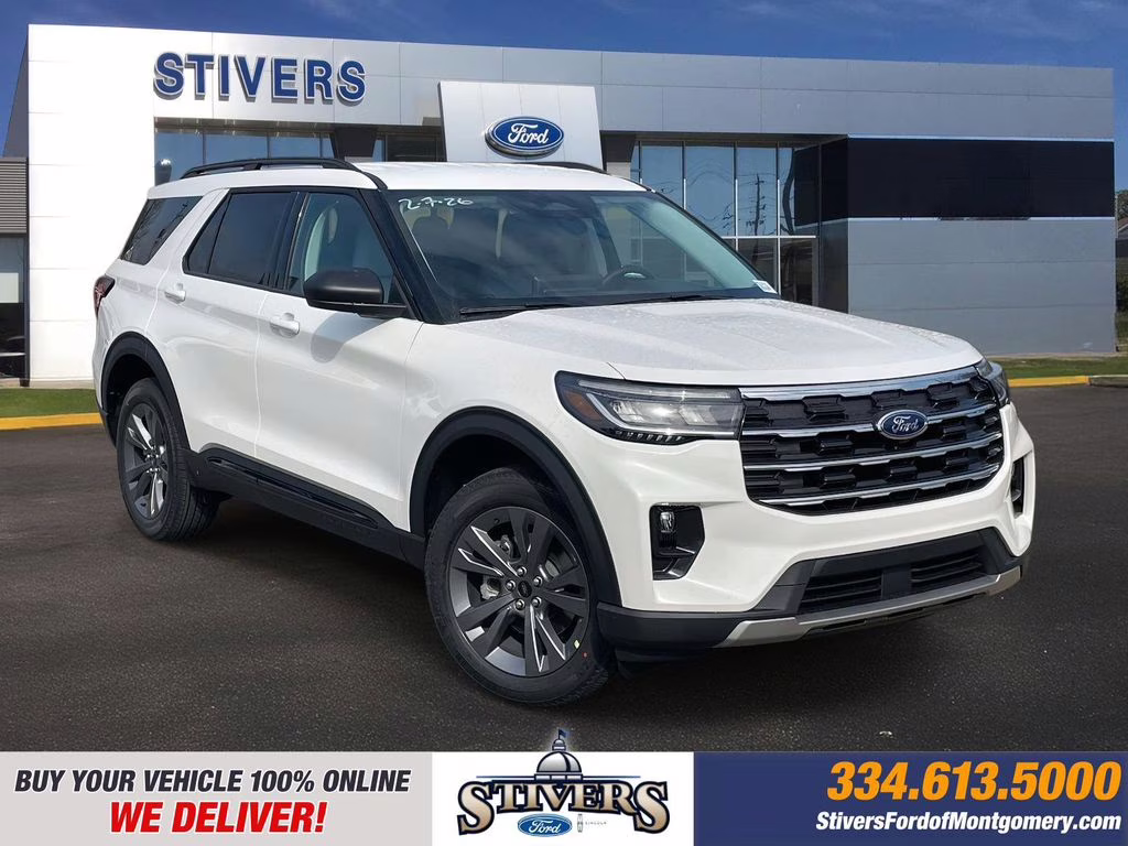 2026 Star White Metallic Tri-Coat Ford Explorer Active 4X4 SUV