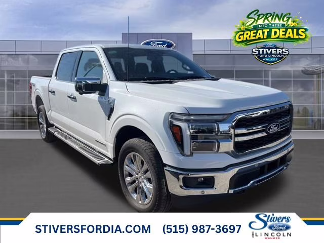 2025 White Metallic Ford F-150 Lariat 4X4 Truck