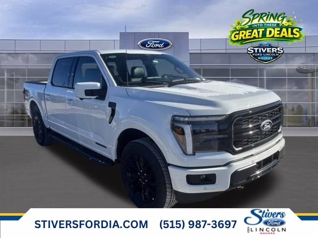 2025 White Metallic Ford F-150 Lariat 4X4 Truck